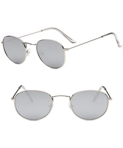 Oversized 2019 Retro Round Sunglasses Women Brand Designer Sun Glasses For Women Alloy Mirror Sunglasses - Blue - CD18W7YEL8E...
