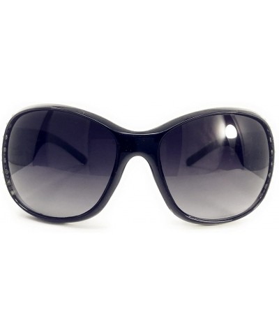 Oval Sunglasses with Turquoise Agate Cross Concho and Bling Rhinestone Accents - Black Wing - CV18ELRQXZS $33.74