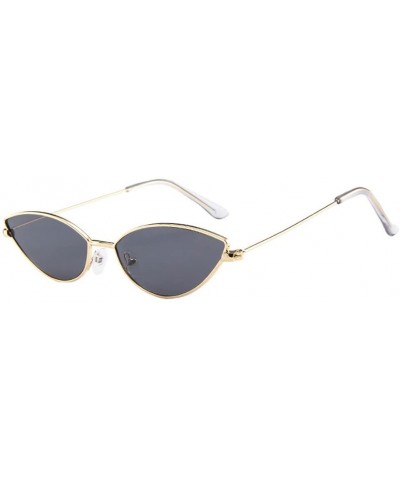 Aviator Cat Eye Sunglasses for Women Men Vintage Oval Small Frame Sun Glasses Eyewear (B) - B - CG19038X2KC $11.96