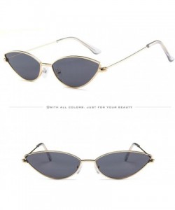 Aviator Cat Eye Sunglasses for Women Men Vintage Oval Small Frame Sun Glasses Eyewear (B) - B - CG19038X2KC $11.96