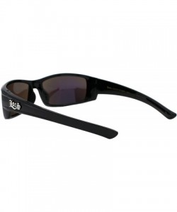 Rectangular Locs Sunglasses Mens Black Wrap Rectangular Shades Mirror Lens UV 400 - Black - CI198229DUZ $11.09