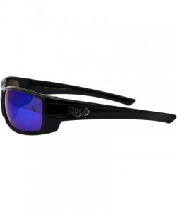 Rectangular Locs Sunglasses Mens Black Wrap Rectangular Shades Mirror Lens UV 400 - Black - CI198229DUZ $11.09