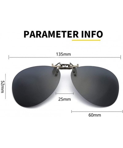 Round Spectacle Frame Polarized Sunglasses Clips Driving Night Vision Glasses Clips Can Flip for Prescription Glasses - CZ18N...