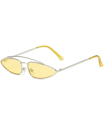 Rimless Men Women Eyewear Retro Vintage Cat Eye Sunglasses Fashion Mod Style - Yellow - CI18CQDH8H0 $11.66