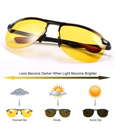 Semi-rimless Polarized Photochromic Outdoor Sports Driving Sunglasses for Men Women AntiGlare Eyewear Ultra-Light Sun Glasses...