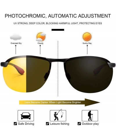 Semi-rimless Polarized Photochromic Outdoor Sports Driving Sunglasses for Men Women AntiGlare Eyewear Ultra-Light Sun Glasses...