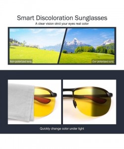 Semi-rimless Polarized Photochromic Outdoor Sports Driving Sunglasses for Men Women AntiGlare Eyewear Ultra-Light Sun Glasses...