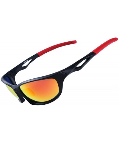 Sport Polarized Sport Sunglass for Run Bike Fish 100% UV Protect TR90 Unbreakable Frame for Adult - Red - CZ18TES98UE $14.71