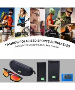 Sport Polarized Sport Sunglass for Run Bike Fish 100% UV Protect TR90 Unbreakable Frame for Adult - Red - CZ18TES98UE $14.71