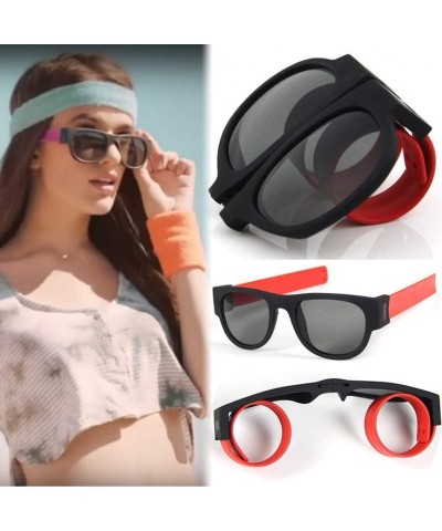 Sport Folding Wristband Sunglasses Slappable Bracelet - C1 - CR199OSMCAZ $7.77