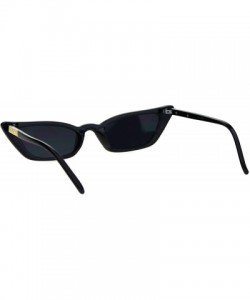 Cat Eye Womens Rhinestone Icedout Narrow Goth Cat Eye Plastic Sunglasses - All Black - CO18HK8ZYTG $14.28