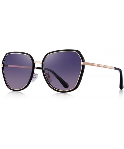 Cat Eye DESIGN Fashion Women Cat Eye Polarized Sunglasses Ladies Luxury Brand C01 Black - C03 Black Purple - CF18XE0EI7S $19.24