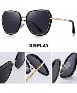 Cat Eye DESIGN Fashion Women Cat Eye Polarized Sunglasses Ladies Luxury Brand C01 Black - C03 Black Purple - CF18XE0EI7S $19.24