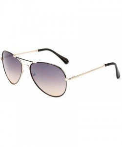 Aviator Monrow" - Modern Design Aviator Gradient Lenses High Fashion Sunglasses for Women - Gold/Light Smoke - CT12O7YWI7J $7.31