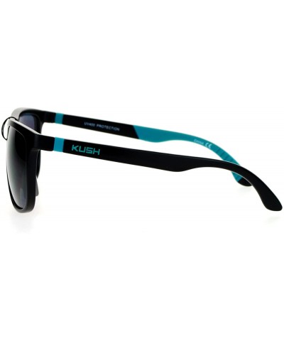 Sport Matte Soft Rubber Arm Thin Plastic Horned Mens Sunglasses - Green - CM12DST6BW7 $8.95