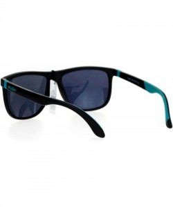 Sport Matte Soft Rubber Arm Thin Plastic Horned Mens Sunglasses - Green - CM12DST6BW7 $8.95