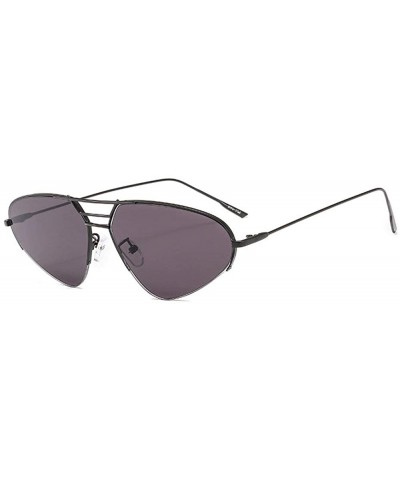 Oval Cat Sunglasses Women Fashion Purple Mirror Shades Gradient Metal Frame Men Sun Glasses with Box UV400 - CT19386SMGR $26.35