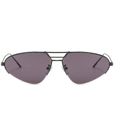 Oval Cat Sunglasses Women Fashion Purple Mirror Shades Gradient Metal Frame Men Sun Glasses with Box UV400 - CT19386SMGR $16.43