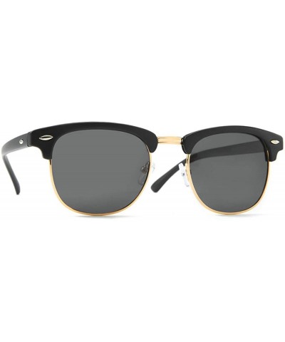 Round Classic retro half frame sunglasses fashion meter nail polarizer men sunglasses frog mirror - Sand Black Grey C2 - C219...