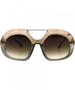 Sport Womens Boyfriend Flat Top Racer Sport Plastic Retro Mob Sunglasses - Beige Brown - C818HR9ULQH $12.82