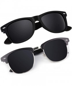 Semi-rimless Polarized Sunglasses for Men Retro Classic Square Frame Shades SR003 - CG18NNUTMKU $16.39