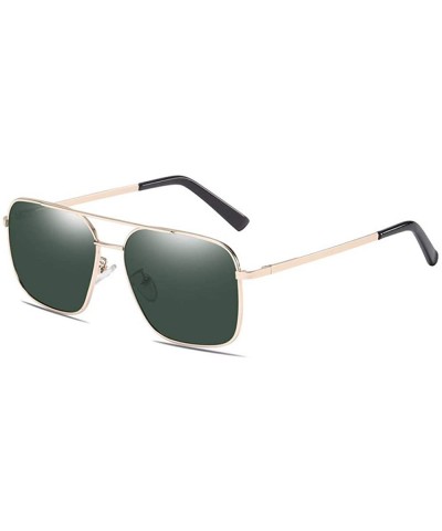 Aviator Men's Metal Polarizing Sunglasses Classic European and American Square Driving Sunglasses - E - C118QR76NHH $26.65