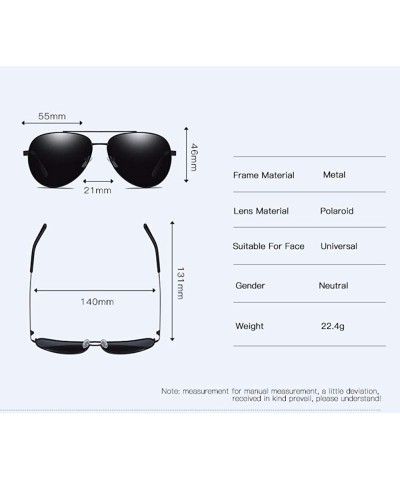 Aviator Men's Metal Polarizing Sunglasses Classic European and American Square Driving Sunglasses - E - C118QR76NHH $26.65