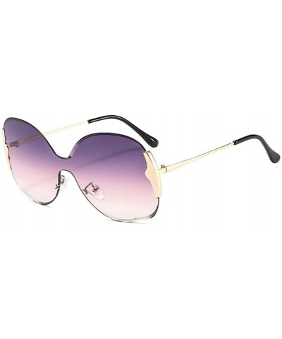 Oversized Celebrity Crystal Oversized Round Sunglasses for Women Shades - Purple Pink - C91906DRQTZ $12.20