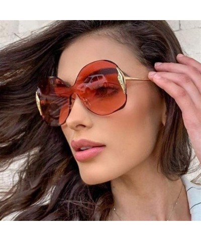 Oversized Celebrity Crystal Oversized Round Sunglasses for Women Shades - Purple Pink - C91906DRQTZ $12.20