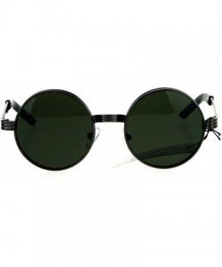 Round PASTL Fashion Sunglasses Unisex Round Circle 3 Tiered Metal Frame UV 400 - Gunmetal (Dark Green) - C21857R9AZZ $11.08