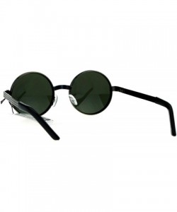 Round PASTL Fashion Sunglasses Unisex Round Circle 3 Tiered Metal Frame UV 400 - Gunmetal (Dark Green) - C21857R9AZZ $11.08