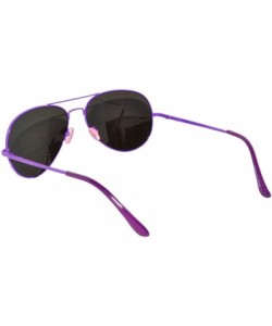 Aviator Classic Aviator Sunglasses Mirror Lens Colored Metal Frame with Spring Hinge - Purple_mirror_lens - CE1223Q7ROR $11.40