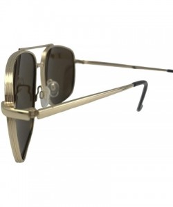Square SUN PASSION Vogue Polarized Sunglasses for Women Men Metal Frame 61-16-135 L1842 - Gold Grame Brown Lens - CU18USRCGXX...