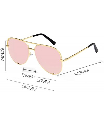 Aviator Designer Aviator Sunglasses for Women Classic Oversized Pilot Sun Glasses UV400 Protection - A-gold/Pink - C418K3GGE6...