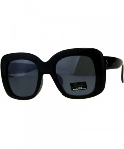 Square Giselle Womens Sunglasses Oversized Thick Square Fashion UV 400 - Black (Black) - C318EDGETSL $9.32