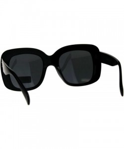 Square Giselle Womens Sunglasses Oversized Thick Square Fashion UV 400 - Black (Black) - C318EDGETSL $9.32