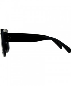 Square Giselle Womens Sunglasses Oversized Thick Square Fashion UV 400 - Black (Black) - C318EDGETSL $9.32