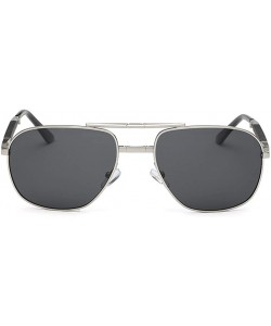 Square Trendy Rimless Sunglasses Mirror Reflective Sun Glasses for Women Men - Black - CP199ARNZ6I $17.46