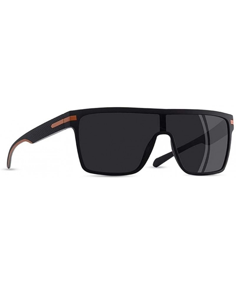 Goggle Polarized Oversized Square Sunglasses for Men Flexible Frame Sun Glasses For Driving Goggle - C3black Orange - CI199HN...