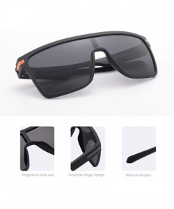 Goggle Polarized Oversized Square Sunglasses for Men Flexible Frame Sun Glasses For Driving Goggle - C3black Orange - CI199HN...