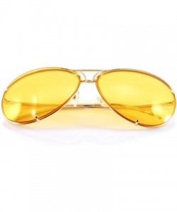 Rimless Retro Rimless Oversize Round Color Tinted Mirrored Sunglasses A031 A032 - Yellow - CM186EK3ZK2 $9.89