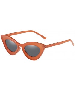 Cat Eye Fashion Oversized Sunglasses Luxulry - Orange - CS18WRQ4KGY $8.32