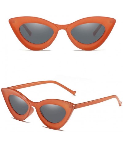 Cat Eye Fashion Oversized Sunglasses Luxulry - Orange - CS18WRQ4KGY $8.32