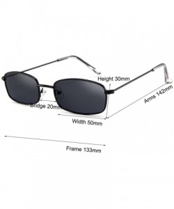 Shield Small Metal Frame Square Sunglasses Non Polarized Lens - Black/Smoke - CP18EGKO70L $10.38