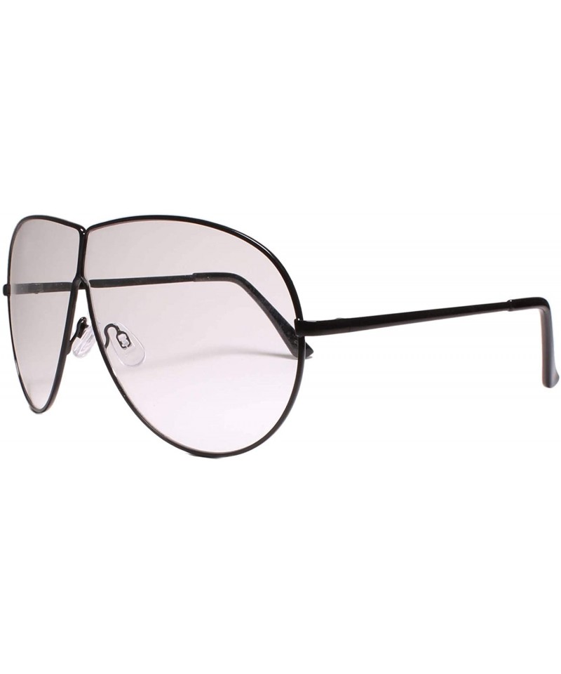 Aviator Oversized Exaggerated Swag Hip Hop Look Night Club Party Aviator Clear Glasses - Black - C218YYI0HSA $10.62