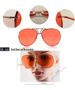 Rimless Retro Rimless Oversize Round Color Tinted Mirrored Sunglasses A031 A032 - Yellow - CM186EK3ZK2 $9.89