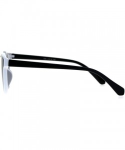 Rectangular Hipster Plastic Horned Rim Mens Metal Bridge Sunglasses - White Smoke - C4186895TAX $10.20