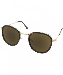 Round Semi Round Retro Reading Sunglasses R104 - Lite Tortoise/Gold Brown Lenses - C718O6NTQ6W $15.42