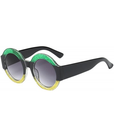 Oval Sunglasses Multicolor Goggles Eyeglasses Glasses Eyewear - Green Yellow - CT18QOIGHGS $23.16