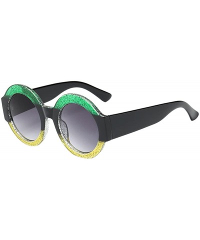 Oval Sunglasses Multicolor Goggles Eyeglasses Glasses Eyewear - Green Yellow - CT18QOIGHGS $11.58